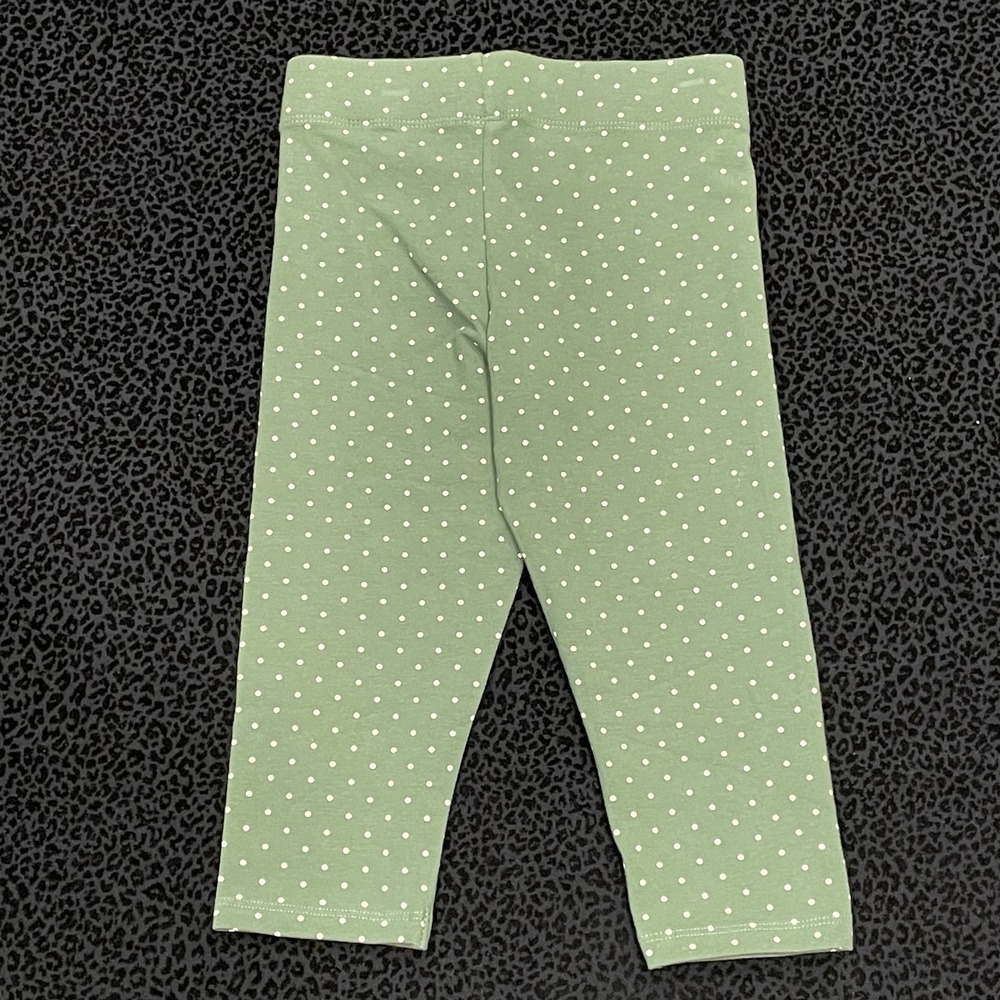 Mini Boden Girls Green Cropped‎ Pants Summer Polka Dot Size 5-6